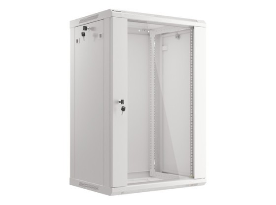 ARMOIRE RACK 19" MONTAGE MURAL 18U/600X450 (FLAT PACK) GRIS LANBERG V2