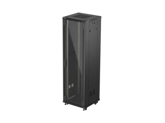 ARMOIRE RACK 19" AUTOPORTANTE 42U/600X600 (FLAT PACK) AVEC PORTE EN VERRE NOIR LANBERG