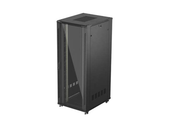 ARMOIRE RACK 19" AUTOPORTANTE 42U/800X1000 (FLAT PACK) AVEC PORTE EN VERRE NOIR LANBERG