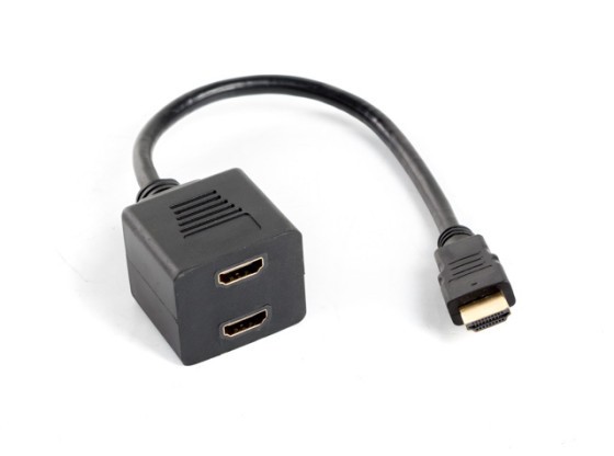 CÂBLE ADAPTATEUR HDMI(M)->2X HDMI(F) 20CM NOIR SPLITTER LANBERG
