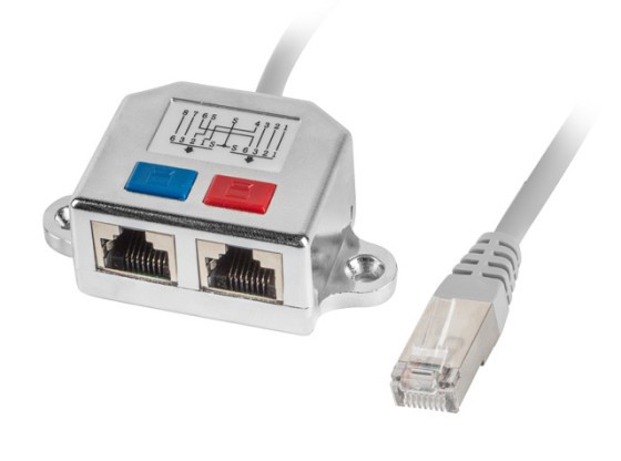 RJ45->2X RJ45 LAN SPLITTER ADAPTER FTP CABLE 15CM LANBERG