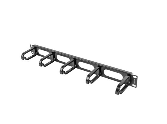 PANNEAU DE GESTION DES CÂBLES 19" 5 ANNEAUX - TYPE B 1U NOIR LANBERG
