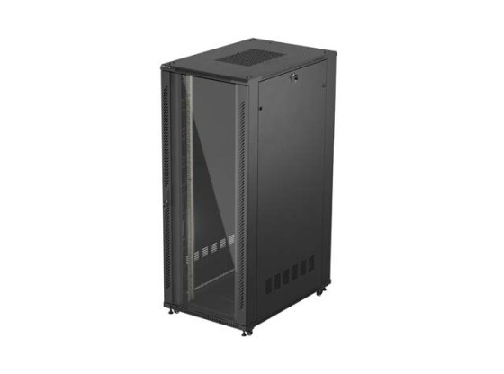 ARMOIRE D'INSTALLATION RACKABLE 19" 42U 800X1200 NOIR PORTE EN VERRE LANBERG (FLAT PACK)