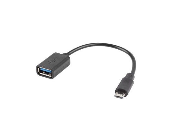 ADAPTATEUR USB MICRO(M) 2.0-&gt;USB-A(F) 15CM OTG NOIR LANBERG