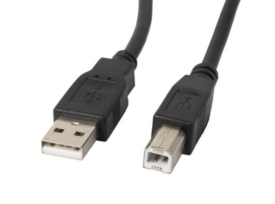 USB-A(M)-&gt;USB-B(M) 2.0 CABLE 1M NOIR FERRITE LANBERG