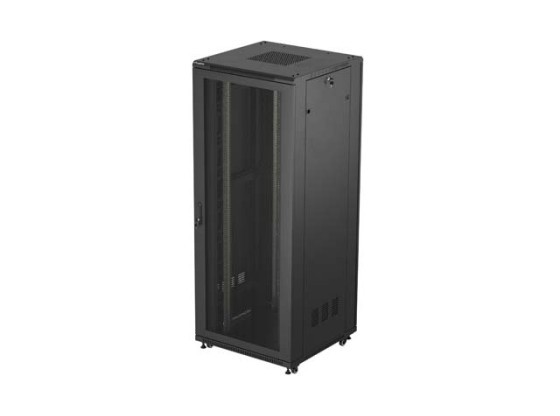 ARMOIRE RACK 19" AUTOPORTANTE 42U/800X800 (FLAT PACK) AVEC PORTE GRILLAGÉE NOIR LANBERG