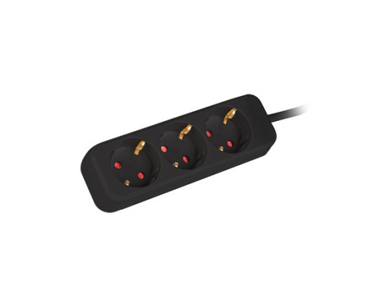 MULTIPRISE LANBERG 1,5M 3X PRISES SCHUKO CÂBLE EN CUIVRE DE QUALITÉ NOIR