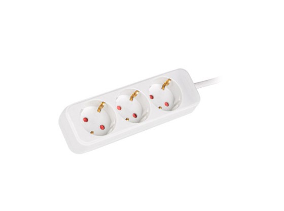 MULTIPRISE LANBERG 1,5M 3X PRISES SCHUKO CÂBLE EN CUIVRE DE QUALITÉ BLANC