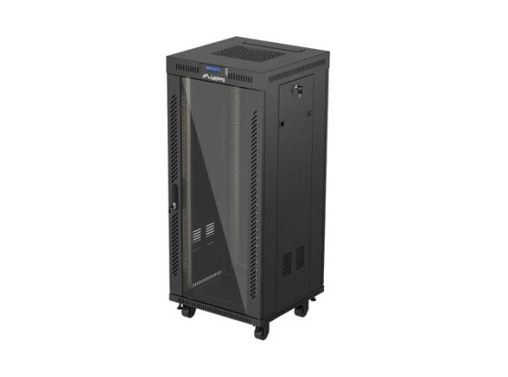 ARMOIRE RACK 19" FREE-STANDING 27U/600X600 (FLAT PACK) AVEC PORTE EN VERRE LCD NOIR LANBERG V2