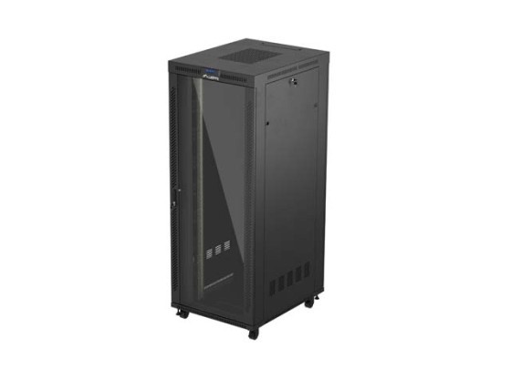 ARMOIRE RACK 19" AUTOPORTANTE 42U/800X1000 (FLAT PACK) AVEC PORTE VITRÉE LCD NOIR LANBERG V2