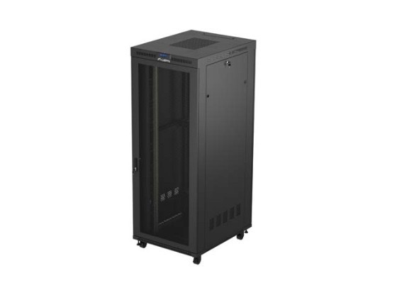ARMOIRE RACK 19" AUTOPORTANTE 42U/800X1000 (FLAT PACK) AVEC PORTE GRILLAGÉE LCD NOIR LANBERG V2