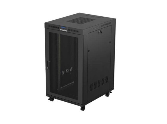 INSTALLATION RACK 19" 27U 800X1000 LCD NOIR PORTE PERFORÉE LANBERG (FLAT PACK) V2