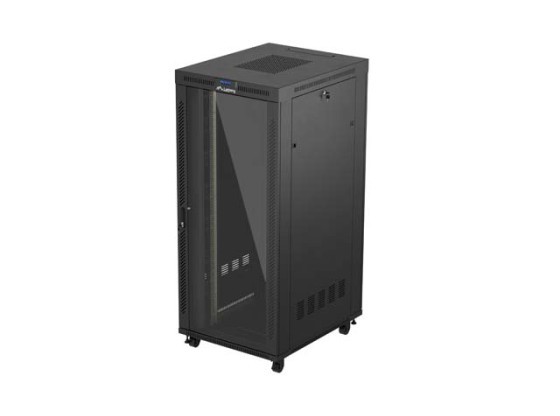 ARMOIRE RACK 19" AUTOPORTANTE 37U/800X1000 (FLAT PACK) AVEC PORTE VITRÉE LCD NOIR LANBERG V2