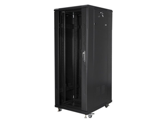 ARMOIRE 19" FREE-STANDING 32U/600X800 AVEC PORTE EN VERRE NOIR LANBERG (ASSEMBLÉ)