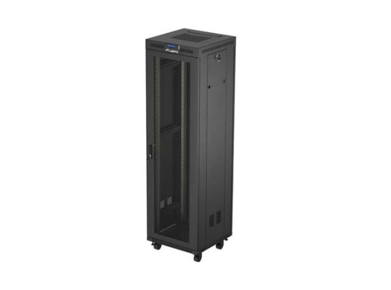 ARMOIRE RACK 19" AUTOPORTANTE 42U/600X600 (FLAT PACK) AVEC PORTE GRILLAGÉE LCD NOIR LANBERG V2