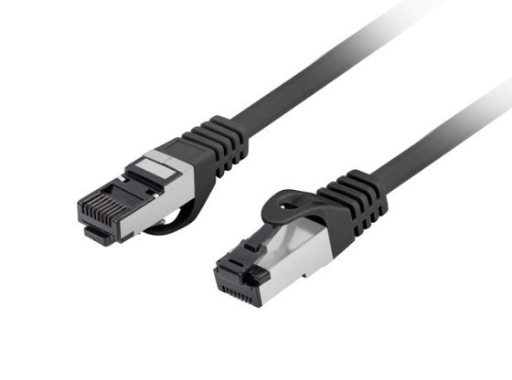 PATCHCORD CAT.8.1 S/FTP LSZH CU 0.25M BLACK FLUKE PASSED LANBERG