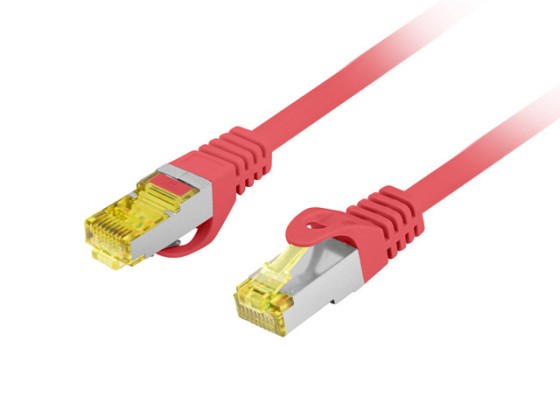 PATCHCORD CAT.6A S/FTP LSZH CU 3M RED FLUKE PASSED LANBERG