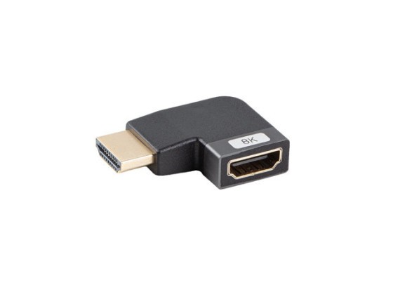 ADAPTATEUR HDMI(M)->HDMI(F) 8K COUDÉ GAUCHE ALUMINIUM ARGENT LANBERG