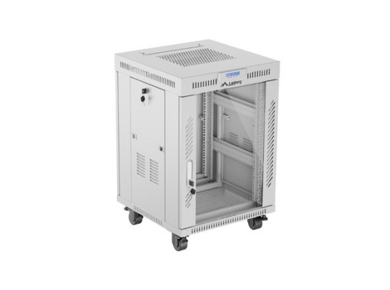 INSTALLATION RACK 19" 15U 600X600 GRIS PORTE VITRÉE LCD LANBERG (FLAT PACK) V2