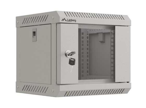 RACK D'INSTALLATION 10" 4U 300X300 GRIS PORTE EN VERRE LANBERG (FLAT PACK)