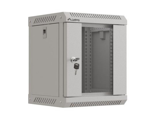 RACK D'INSTALLATION 10" 6U 300X300 GRIS PORTE EN VERRE LANBERG (FLAT PACK)