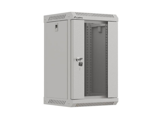 RACK D'INSTALLATION 10" 9U 300X300 GRIS PORTE EN VERRE LANBERG (FLAT PACK)
