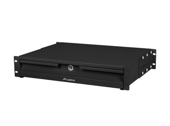 TIROIR POUR ARMOIRES 19" 2U 360MM NOIR LANBERG (2U/483X360MM CAPACITÉ DE CHARGE JUSQU'À 90KG, MONTAGE 4 POINTS)