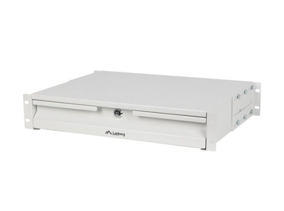 LANBERG 19" 2U 360MM GREY CABINET DRAWER (2U/483X360MM LOAD CAPACITY UP TO 90KG, 4 POINT MOUNTING)