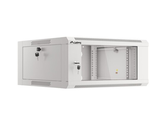 RACK D'INSTALLATION 19" 4U 600 GRIS PORTE EN VERRE LANBERG (ASSEMBLÉ)
