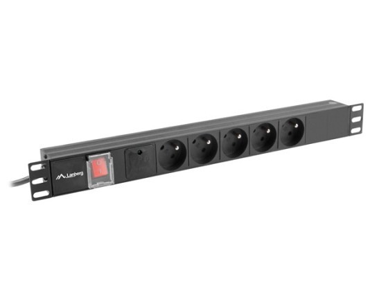 MULTIPRISE RACK PDU 19" LANBERG 1U 16A 5X 230V PL 2M NOIR