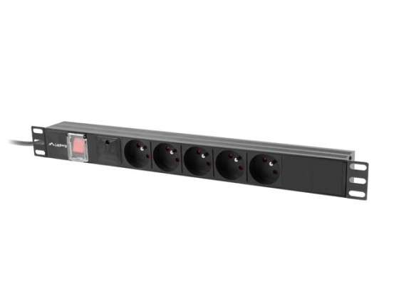 MULTIPRISE RACK PDU 19" LANBERG 1U 10A 5X 230V PL 2M NOIR C14