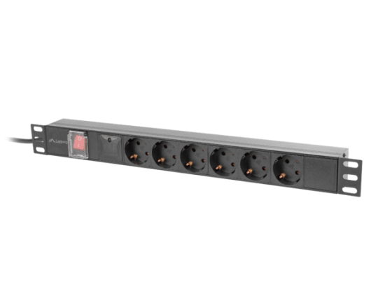 MULTIPRISE RACK PDU 19" LANBERG 1U 16A 6X 230V SCHUKO 2M NOIR