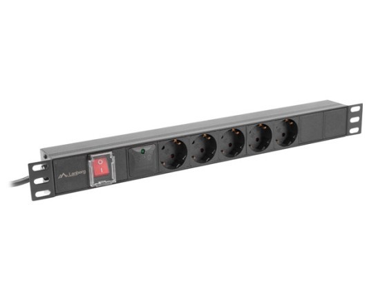 MULTIPRISE RACK PDU 19" LANBERG 1U 10A 5X SCHUKO 2M NOIR C14