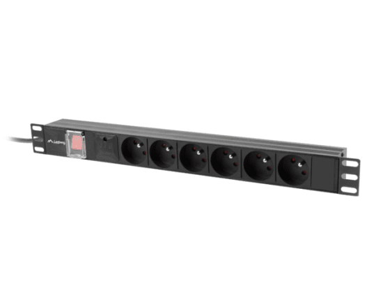 MULTIPRISE RACK PDU 19" LANBERG 1U 10A 6X 230V PL 2M NOIR C14