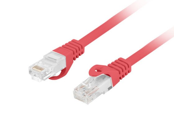 PATCHCORD CAT.6 UTP LSZH CU 1M RED FLUKE PASSED LANBERG