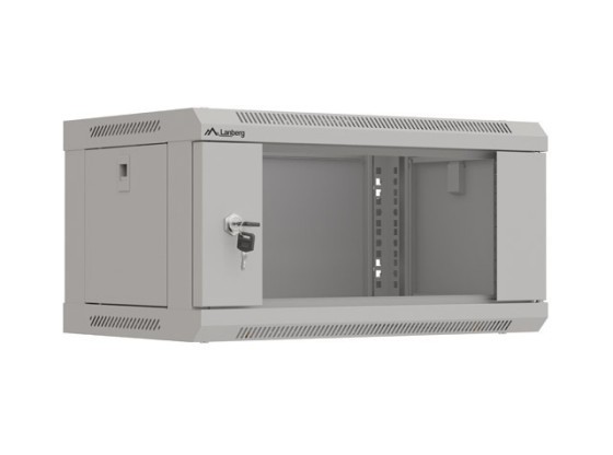 RACK D'INSTALLATION 19" 4U 540X350 GRIS PORTE EN VERRE LANBERG (FLAT PACK)