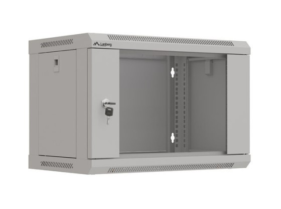 RACK D'INSTALLATION 19" 6U 540X350 GRIS PORTE EN VERRE LANBERG (FLAT PACK)