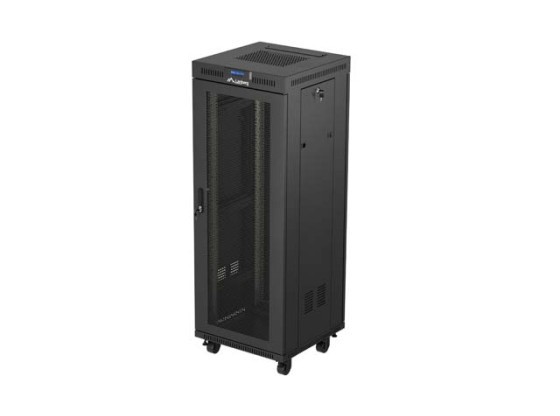 ARMOIRE D'INSTALLATION RACKABLE 19" 32U 600X600 NOIR LCD PORTE PERFORÉE LANBERG (FLAT PACK)