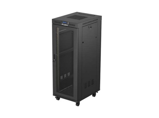 ARMOIRE D'INSTALLATION RACKABLE 19" 32U 600X800 NOIR LCD PORTE PERFORÉE LANBERG (FLAT PACK)