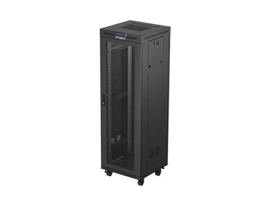 ARMOIRE D'INSTALLATION RACKABLE 19" 37U 600X600 NOIR LCD PORTE PERFORÉE LANBERG (FLAT PACK)