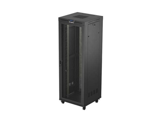 ARMOIRE D'INSTALLATION RACKABLE 19" 47U 800X800 NOIR LCD PORTE PERFORÉE LANBERG (FLAT PACK)