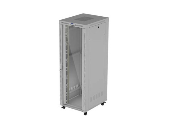 ARMOIRE D'INSTALLATION RACKABLE 19" 47U 800X1000 GRIS PORTE VITRÉE LCD LANBERG (FLAT PACK) V2