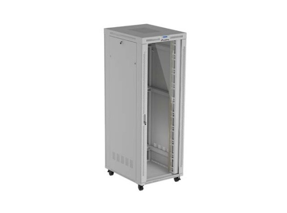 ARMOIRE D'INSTALLATION RACKABLE 19" 47U 800X1000 GRIS PORTE VITRÉE LCD LANBERG (FLAT PACK) V2