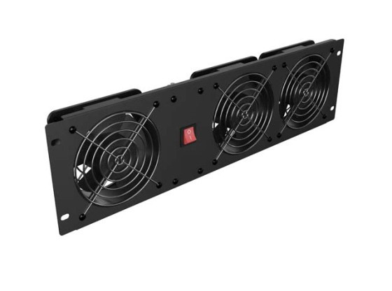 PANNEAU DE VENTILATION VERTICAL 19" 3U POUR RACK TROIS VENTILATEURS 230V NOIR LANBERG