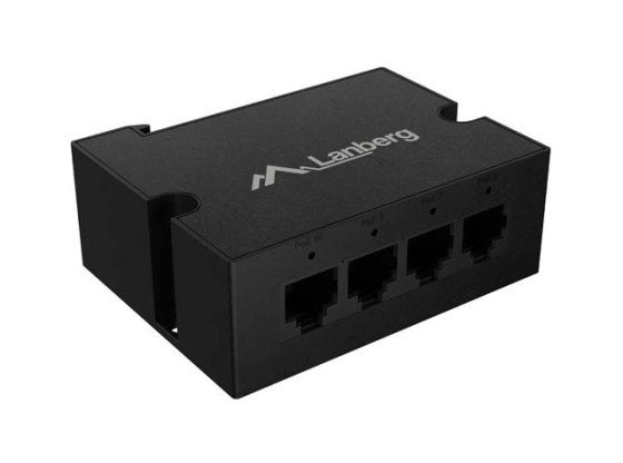 SWITCH LANBERG DIN-FE4-AT-30W 1XIN 3X OUT 100MB POE EXTENDER FAST ETHERNET FAST DIN RAIL AT 30W