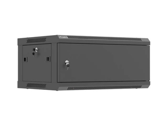 RACK D'INSTALLATION 19" 4U 600X450 NOIR PORTE METAL LANBERG (FLAT PACK)