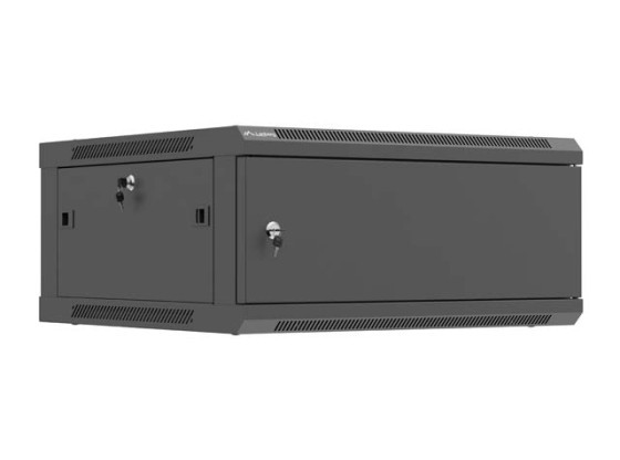 RACK D'INSTALLATION 19" 4U 600X600 NOIR PORTE METAL LANBERG (FLAT PACK)