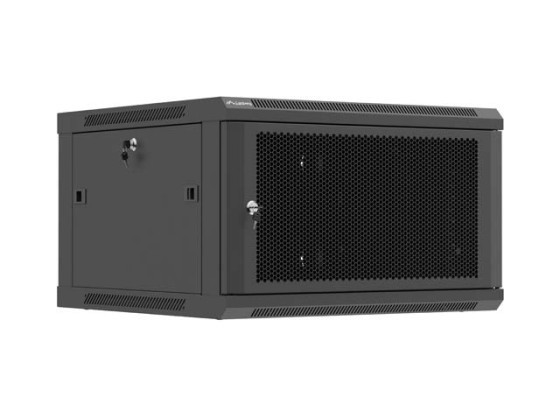 RACK D'INSTALLATION 19" 6U 600X600 NOIR PORTE PERFORÉE LANBERG (FLAT PACK)