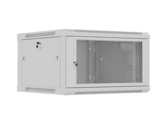 RACK D'INSTALLATION 19" 6U 600X600 GRIS PORTE PERFORÉE LANBERG (FLAT PACK)