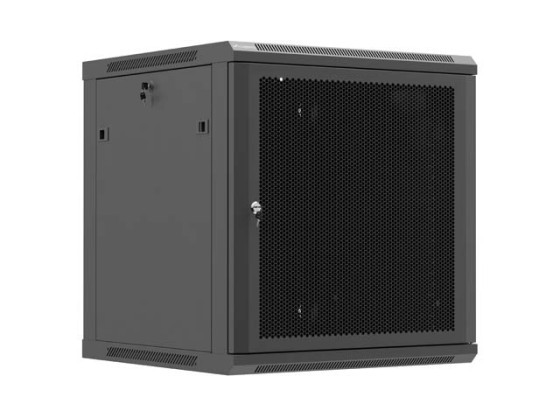 RACK D'INSTALLATION 19" 12U 600X600 NOIR PORTE PERFORÉE LANBERG (FLAT PACK)